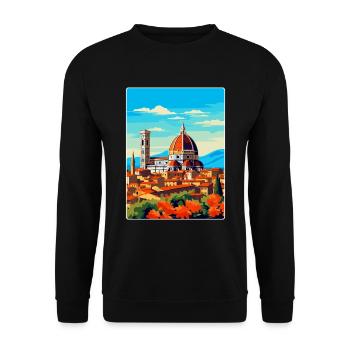 Florence Italy Vintage Travel Poster Souvenir WPA - Unisex Sweatshirt - black - Front - Alina (178cm) & Michal (187cm)