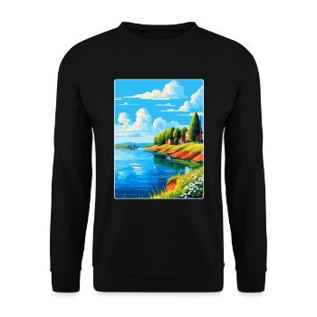 Vaasa Finlande Affiche de voyage vintage WPA Souvenir - Sweat-shirt Unisexe - noir - Devant - Alina (178cm) & Michal (187cm)