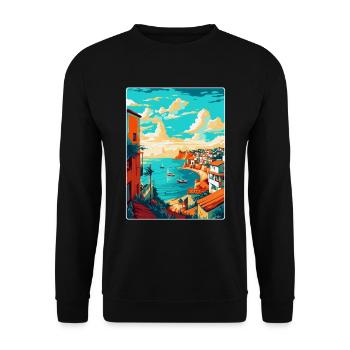 Lagos Portugal Affiche de voyage vintage souvenir WPA - Sweat-shirt Unisexe - noir - Devant - Alina (178cm) & Michal (187cm)