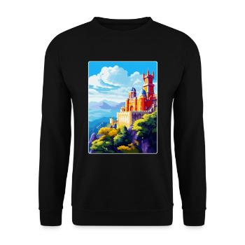 Sintra Portugal Affiche de voyage vintage Souvenir WPA - Sweat-shirt Unisexe - noir - Devant - Alina (178cm) & Michal (187cm)