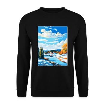 Lahti Finland Vintage Travel Poster WPA Souvenir - Unisex Sweatshirt - black - Front - Alina (178cm) & Michal (187cm)