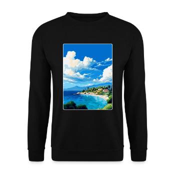 Brac Insel Kroatien Vintage Reiseplakat Souvenir - Unisex Pullover - Schwarz - Vorne - Alina (178cm) & Michal (187cm)