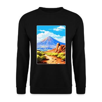 Parc national du Teide Espagne Affiche de voyage vintage - Sweat-shirt Unisexe - noir - Devant - Alina (178cm) & Michal (187cm)
