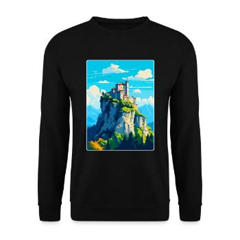 San Marino Vintage Voyage Poster Souvenir - Sweat-shirt Unisexe - noir - Devant - Alina (178cm) & Michal (187cm)