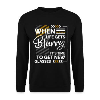 Spectacle wearer Spectacle snake Optician Optics - Unisex Sweatshirt - black - Front - Alina (178cm) & Michal (187cm)