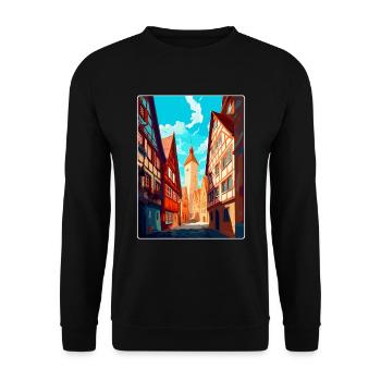 Hildesheim Allemagne Poster de voyage vintage souvenir - Sweat-shirt Unisexe - noir - Devant - Alina (178cm) & Michal (187cm)