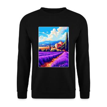 Provence Frankreich Vintage Reiseplakat Souvenir WPA - Unisex Pullover - Schwarz - Vorne - Alina (178cm) & Michal (187cm)