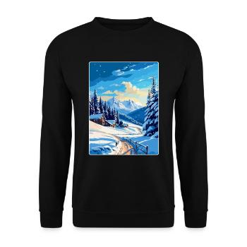 Reiteralm Autriche Affiche de voyage vintage souvenir - Sweat-shirt Unisexe - noir - Devant - Alina (178cm) & Michal (187cm)