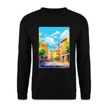 Aix En Provence France Vintage Travel Poster WPA - Unisex Sweatshirt - black - Front - Alina (178cm) & Michal (187cm)