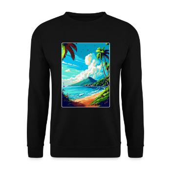 Martinique Caribbean Vintage Travel Poster WPA Art - Unisex Sweatshirt - black - Front - Alina (178cm) & Michal (187cm)