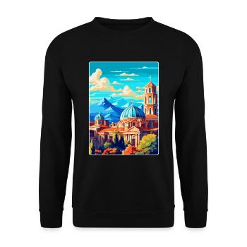 Sofia Bulgaria Vintage Travel Poster Souvenir WPA - Unisex Sweatshirt - black - Front - Alina (178cm) & Michal (187cm)