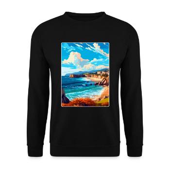 Cantabrie Espagne Affiche de voyage vintage Souvenir WPA - Sweat-shirt Unisexe - noir - Devant - Alina (178cm) & Michal (187cm)