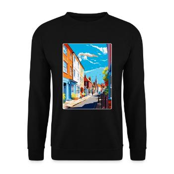Faversham Angleterre Royaume-Uni Affiche de voyage vintage WPA Art - Sweat-shirt Unisexe - noir - Devant - Alina (178cm) & Michal (187cm)