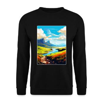 Isle Of Skye Scotland Uk Vintage Travel Poster WPA - Unisex Sweatshirt - black - Front - Alina (178cm) & Michal (187cm)