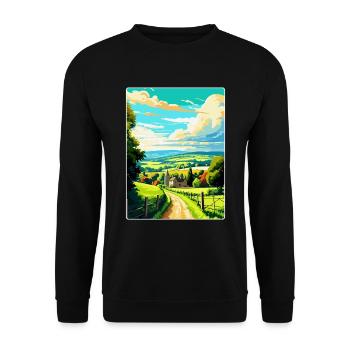 Cotswolds Angleterre Royaume-Uni Affiche de voyage vintage WPA Art - Sweat-shirt Unisexe - noir - Devant - Alina (178cm) & Michal (187cm)
