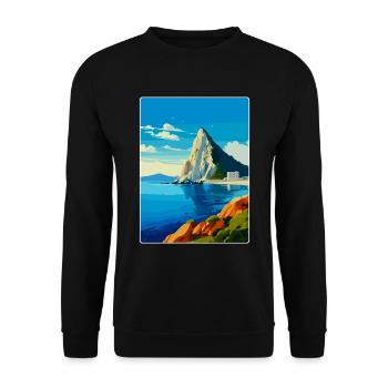 Rock Of Gibraltar Vintage Travel Poster Souvenir - Unisex Sweatshirt - black - Front - Alina (178cm) & Michal (187cm)