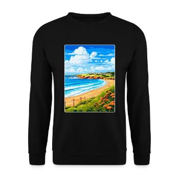 Carbis Bay Cornwall England Uk Travel Poster WPA - Unisex Sweatshirt - black - Front - Alina (178cm) & Michal (187cm)
