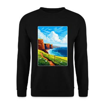 Isle Of Hoy Scotland Uk Vintage Travel Poster WPA - Unisex Sweatshirt - black - Front - Alina (178cm) & Michal (187cm)