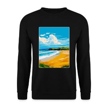 Whitesands Bay Pembrokeshire Küste Reiseplakat - Unisex Pullover - Schwarz - Vorne - Alina (178cm) & Michal (187cm)