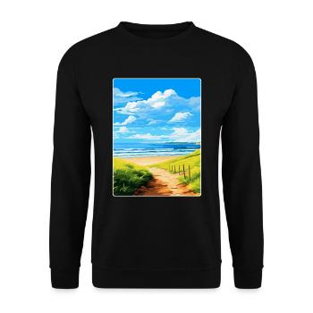 Northumberland Vintage Travel Poster Souvenir WPA - Unisex Sweatshirt - black - Front - Alina (178cm) & Michal (187cm)
