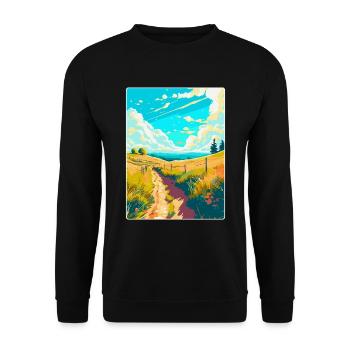 Ridgeway National Trail Travel Poster Souvenir WPA - Unisex Sweatshirt - black - Front - Alina (178cm) & Michal (187cm)