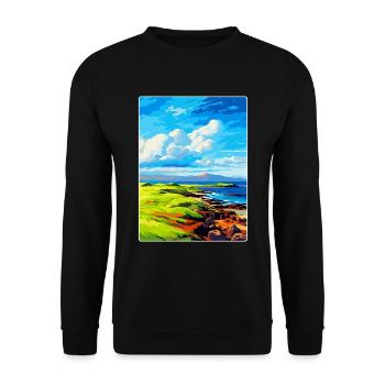 Île de Muck Écosse Royaume-Uni Affiche de voyage souvenir - Sweat-shirt Unisexe - noir - Devant - Alina (178cm) & Michal (187cm)