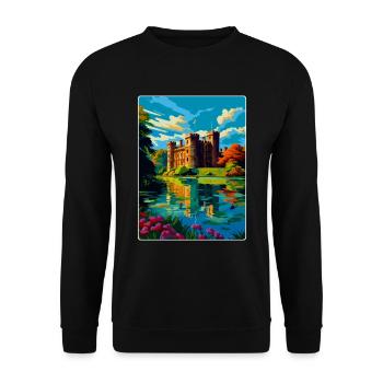 Hever Castle Angleterre Royaume-Uni Affiche de voyage Souvenir WPA - Sweat-shirt Unisexe - noir - Devant - Alina (178cm) & Michal (187cm)
