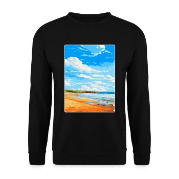Constantine Bay, Cornwall, England, Vereinigtes Königreich, Reiseposter - Unisex Pullover - Schwarz - Vorne - Alina (178cm) & Michal (187cm)