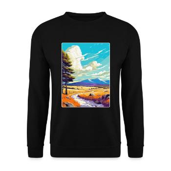 Cairngorms Scotland Uk Travel Poster Souvenir WPA - Unisex Sweatshirt - black - Front - Alina (178cm) & Michal (187cm)