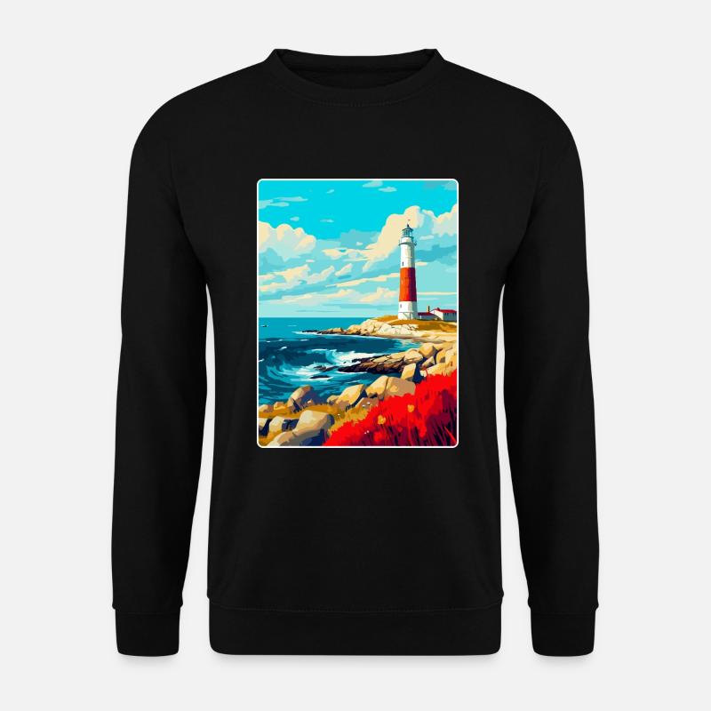 Portland Bill England Uk Reiseplakat Souvenir - Unisex Pullover - Schwarz