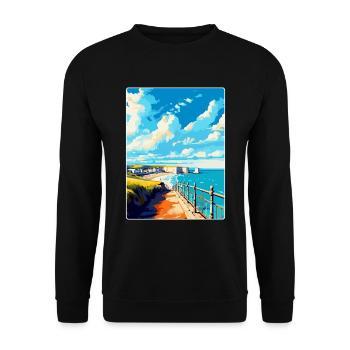 Eastbourne Sussex Vintage Travel Poster Souvenir - Unisex Sweatshirt - black - Front - Alina (178cm) & Michal (187cm)