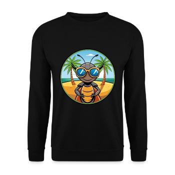 Ameise lustige Cartoon Sommer Strand Sonnenbrille Aufkleber - Unisex Pullover - Schwarz - Vorne - Alina (178cm) & Michal (187cm)