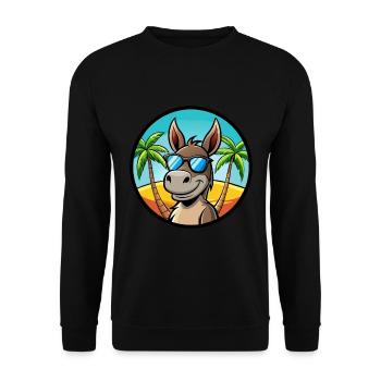 Donkey Funny Cartoon Summer Beach Sunglasses Cool - Unisex Sweatshirt - black - Front - Alina (178cm) & Michal (187cm)