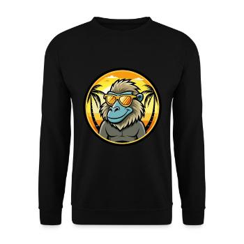 Pavian Lustige Cartoon Sommer Strand Sonnenbrille Cool - Unisex Pullover - Schwarz - Vorne - Alina (178cm) & Michal (187cm)