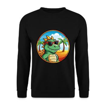 Drache Lustige Cartoon Sommer Strand Sonnenbrille Cool - Unisex Pullover - Schwarz - Vorne - Alina (178cm) & Michal (187cm)