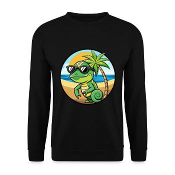 Chamäleon Lustige Cartoon Sommer Strand Sonnenbrille - Unisex Pullover - Schwarz - Vorne - Alina (178cm) & Michal (187cm)
