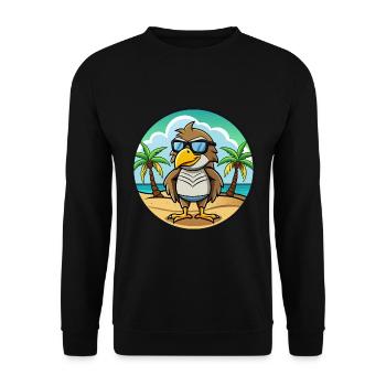 Hawk Lustige Cartoon Sommer Strand Sonnenbrille Aufkleber - Unisex Pullover - Schwarz - Vorne - Alina (178cm) & Michal (187cm)