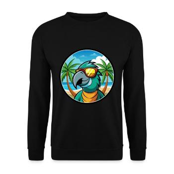 Perroquet Drôle Dessin Animé Plage Été Lunettes De Soleil Cool - Sweat-shirt Unisexe - noir - Devant - Alina (178cm) & Michal (187cm)