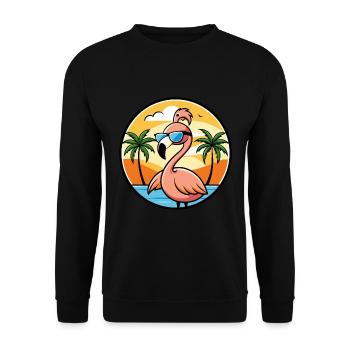 Flamingo Funny Cartoon Lunettes de soleil de plage d’été - Sweat-shirt Unisexe - noir - Devant - Alina (178cm) & Michal (187cm)
