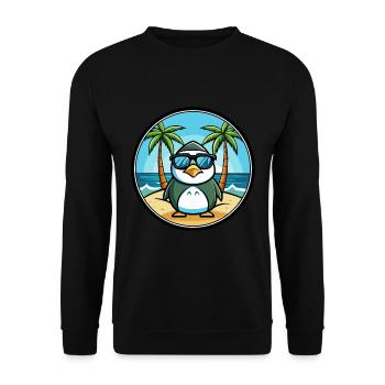 Pinguin Lustige Cartoon Sommer Strand Sonnenbrille Cool - Unisex Pullover - Schwarz - Vorne - Alina (178cm) & Michal (187cm)
