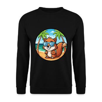Eichhörnchen Lustige Cartoon Sommer Strand Sonnenbrille - Unisex Pullover - Schwarz - Vorne - Alina (178cm) & Michal (187cm)