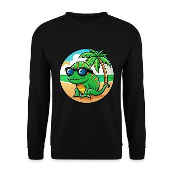 Chamäleon Lustige Cartoon Sommer Strand Sonnenbrille - Unisex Pullover - Schwarz - Vorne - Alina (178cm) & Michal (187cm)