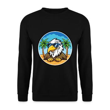 Adler Lustige Cartoon Sommer Strand Sonnenbrille Cool - Unisex Pullover - Schwarz - Vorne - Alina (178cm) & Michal (187cm)