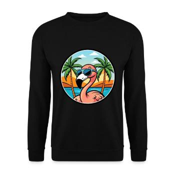 Flamingo Funny Cartoon Lunettes de soleil de plage d’été - Sweat-shirt Unisexe - noir - Devant - Alina (178cm) & Michal (187cm)