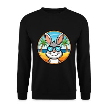 Rabbit Funny Cartoon Summer Beach Sunglasses Cool - Unisex Sweatshirt - black - Front - Alina (178cm) & Michal (187cm)