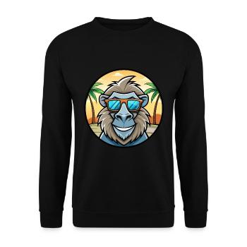Babouin Drôle Dessin Animé Plage D’été Lunettes De Soleil Cool - Sweat-shirt Unisexe - noir - Devant - Alina (178cm) & Michal (187cm)