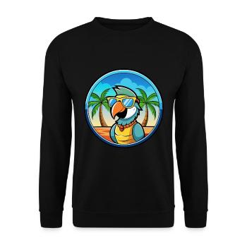 Perroquet Drôle Dessin Animé Plage Été Lunettes De Soleil Cool - Sweat-shirt Unisexe - noir - Devant - Alina (178cm) & Michal (187cm)