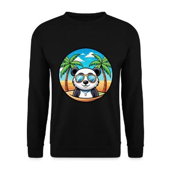 Panda Lustige Cartoon Sommer Strand Sonnenbrille Cool - Unisex Pullover - Schwarz - Vorne - Alina (178cm) & Michal (187cm)