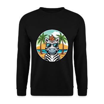Zebra Lustige Cartoon Sommer Strand Sonnenbrille Cool - Unisex Pullover - Schwarz - Vorne - Alina (178cm) & Michal (187cm)