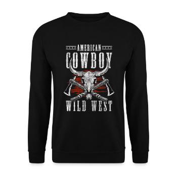 Cowboy Law Western Master Texas - Unisex Sweatshirt - black - Front - Alina (178cm) & Michal (187cm)